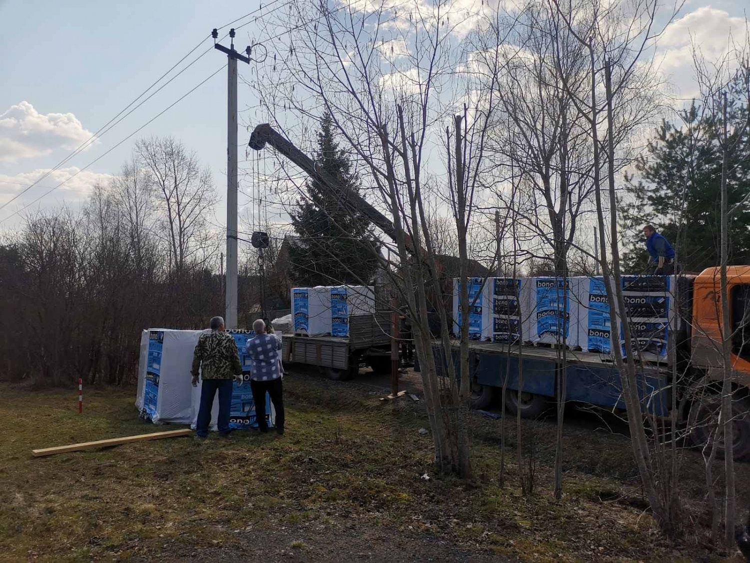 Доставка блоков Бонолит и клея Бонолит в д. Алексино